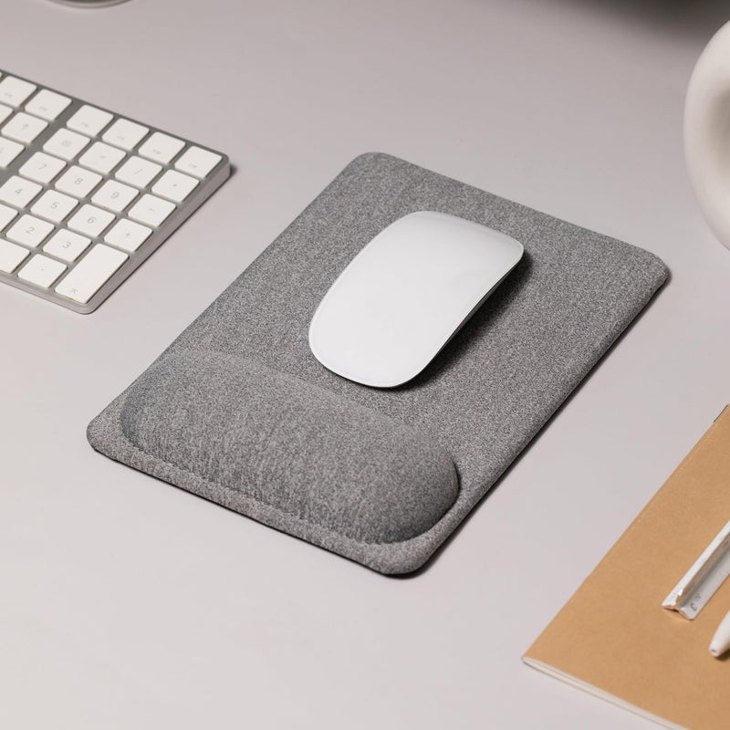 SenseAGE Compact Ergonomic Mouse Pad with Wrist Rest Support, Pain Relief, Non-Slip Base, Optimized Tracking Surface, Lightweight & Portable, Ideal for Office, Home & Travel, 8.9 x 6.1 in (Grey) - Image 2